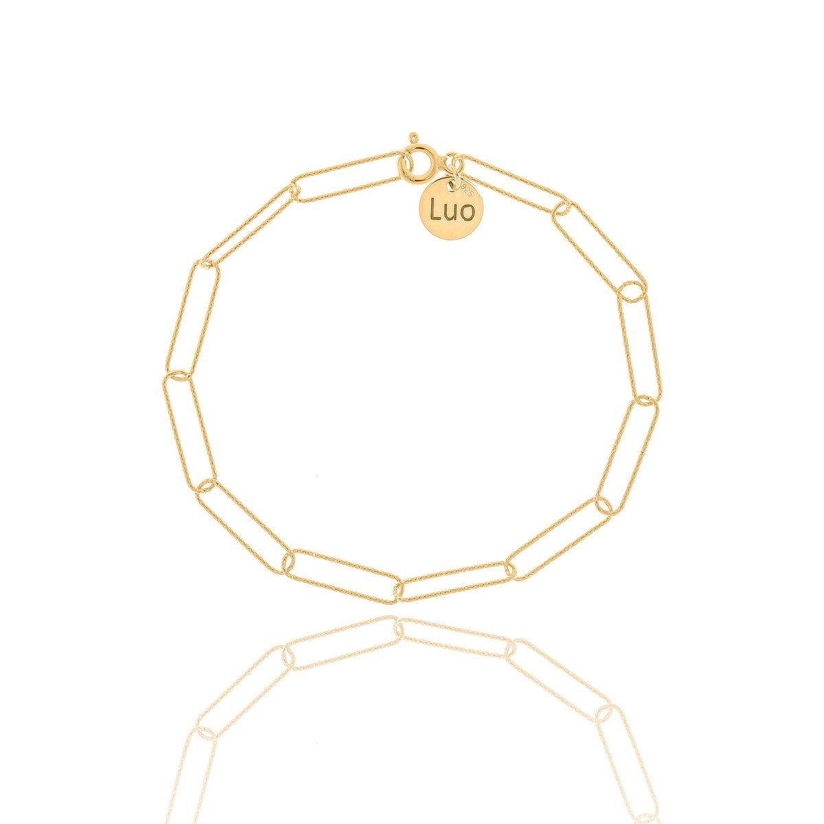 Bransoletka srebrna pozłacana prostokąty