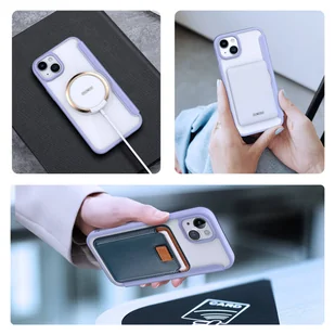 Etui iPhone 15 magnetyczny pokrowiec MagSafe z klapką Dux Ducis Skin X Pro - fioletowy - Etui i futerały do telefonów - miniaturka - grafika 6