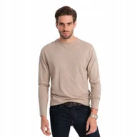 Koszulki męskie - Longsleeve męski bawełna 100% beżowy wygodny Ombre V8 OM-LSBL-0106 r. L - miniaturka - grafika 1