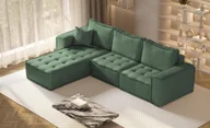Narożniki - Sofa w kształcie L maxi BOHOO narożnik tkanina Raven jasnozielony lewy - miniaturka - grafika 1