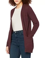 Swetry damskie - Vila Kobiety Viril L/S Open Knit Cardigan-Noos Kardigan, Bordowy, S - miniaturka - grafika 1
