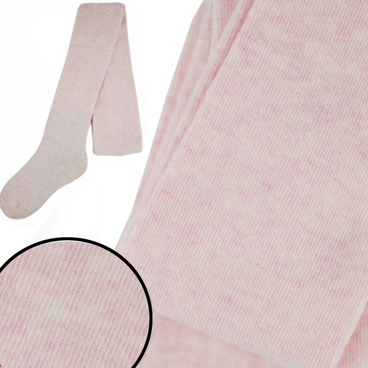 Rajstopy bawełniane gładkie różowy melanż Noviti roz.116/122