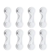 Zawiasy, okucia i inne akcesoria - 8-częściowa blokada zabezpieczająca do szafy dla dzieci, blokada drzwi dla dzieci, zabezpieczenie szafy dla dzieci, ochrona drzwi szafy, okien, lodówe - miniaturka - grafika 1