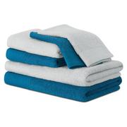 Ręczniki - Ręcznik FLOS kolor niebieski styl klasyczny 2*30x50+2*50x90+2*70x130 ameliahome - TOWEL/AH/FLOS/SI+MA/SET2*30x50+2*50x90+2*70x13 - miniaturka - grafika 1