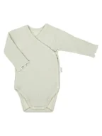 Body dla niemowląt - Niemowlęce body na długi rękaw falbanka oliwkowe Nicol,r.56 - miniaturka - grafika 1