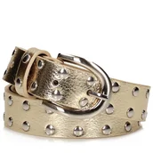 Paski - Złoty skórzany pasek damski Toscanio 18328 - 95 - miniaturka - grafika 1