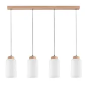 Lampy sufitowe - Spotlight Wisząca LAMPA skandynawska BOSCO 1720474 loftowa OPRAWA szklany ZWIS tuby okrągłe dąb olejowany białe 1720474 - miniaturka - grafika 1