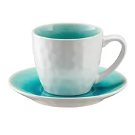 Filiżanki - Filiżanka Z Kamionki Szaro-Niebieska 240 Ml Ze Spodkiem Opal Blue Villa Italia - miniaturka - grafika 1