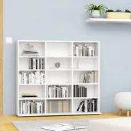 Pudełka i akcesoria na płyty CD - vidaXL Szafka na płyty CD, biała, 102x16x89,5 cm, płyta wiórowa vidaXL - miniaturka - grafika 1