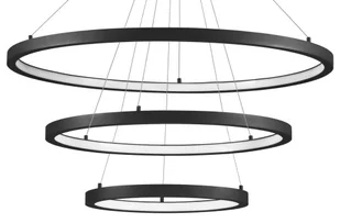 Luces Exclusivas LAMPA wisząca IRUN LE41410 Luces Exclusivas okrąga OPRAWA metalowy ZWIS LED 108W 3000K pierścienie rings czarne - Lampy sufitowe - miniaturka - grafika 2