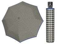 Parasole - Wytrzymała Automatyczna Parasolka Doppler, Pepitka Z Niebieską Lamówką - miniaturka - grafika 1