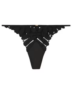 Women'secret Stringi Pasek Haft Koronka Czarny, czarny, S - Majtki damskie - miniaturka - grafika 1