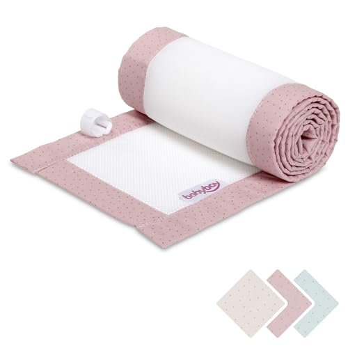 babybay Gniazdko 3D Mesh Royal pasuje do modelu Boxspring XXL, różowe błyszczące kropki złote