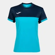 Koszulki i topy damskie - Koszulka damska Joma Montreal Short Sleeve T-shirt fluor turquoise-navy 2XS - miniaturka - grafika 1
