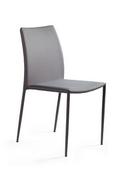 Krzesła - Unique Krzesło DESIGN szare w całości tapicerowane sztaplowane DES-PVC-8 - miniaturka - grafika 1