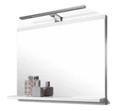 Lustra - Lustro z półką i lampą LED, DOMTECH, białe, 60x50x12 cm - miniaturka - grafika 1