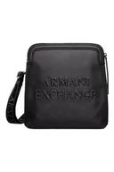 Torby męskie - Armani Exchange Męskie logo Panarea, Big Embossed Logo Flat, Black, czarny - miniaturka - grafika 1
