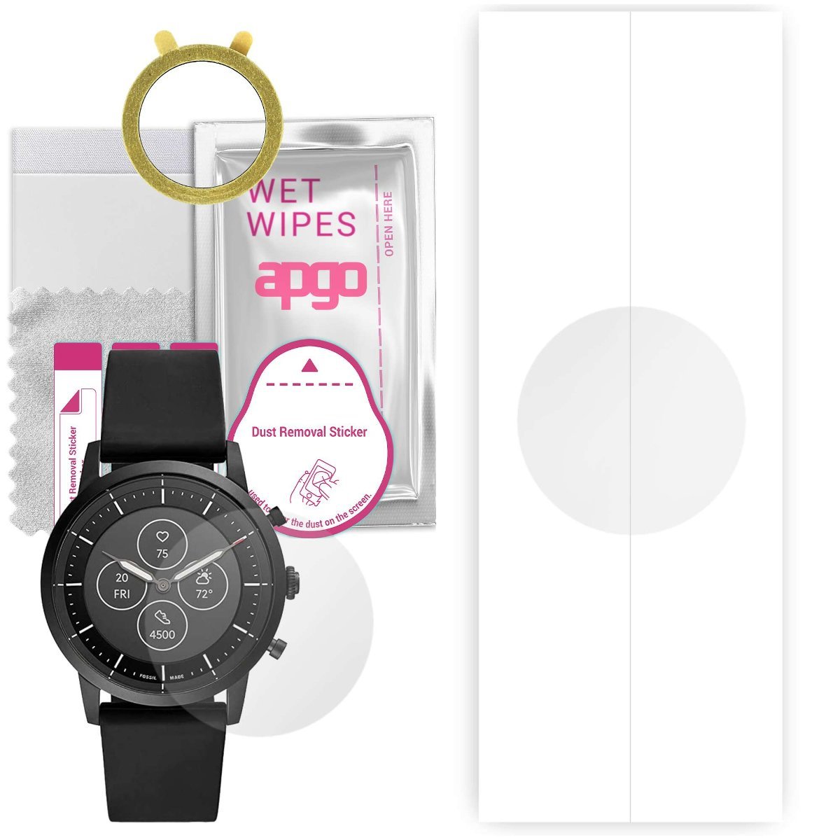 1x Folia hydrożelowa do Fossil Hybrid HR Collider FTW7010 - apgo Smartwatch Hydrogel Protection Ochrona na ekran smartwatcha