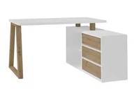 Biurka - Biurko narożne IGA II artisan białe nowoczesne 135 cm - miniaturka - grafika 1