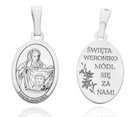 Wisiorki - Srebrny medalik Ag 925 rodowany Św. Weronika MDC085R - miniaturka - grafika 1
