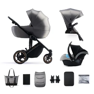 Kinderkraft Prime 2 wózek wielofunkcyjny 3w1 Shadow Grey - Wózki dziecięce - miniaturka - grafika 1