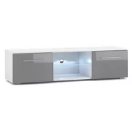 Szafki RTV - Szafka rtv PAREO kolor biały styl nowoczesny hakano - TVCABINET/VIV/PAREO/WHITE+GREY/LED/140X36 - miniaturka - grafika 1