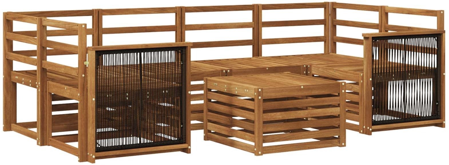 vidaXL Zestaw sof na zewnątrz 7 pcs naturalny Lite Drewno Akacji