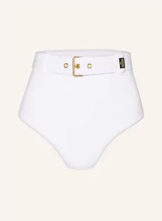 Stroje kąpielowe - Moschino Dół Od Bikini Z Wysokim Stanem Golden Buckle weiss - grafika 1