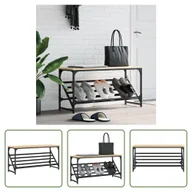 Szafki na buty - Stojak na buty The Living Store dąb sonoma 90x30x45 cm materiał drewnopochodny - miniaturka - grafika 1