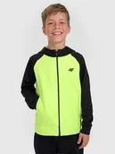 Bluzy dla chłopców - 4F Bluza sportowa rozpinana z kapturem chłopięca - zielona 146/152 (10-12 lat) - miniaturka - grafika 1