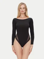 Body - YSABEL MORA Body 10055 Czarny Slim Fit - miniaturka - grafika 1