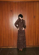 Spódnice - MANGO - Spódnica rozkloszowana z nadrukiem paisley brązowy - S - Kobieta - miniaturka - grafika 1