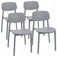 Krzesła - Krzesło do ogrodu, zestaw 4 sztuk, Lara, 40x48x79 cm, szare - miniaturka - grafika 1