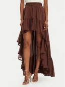 Spódnice - Guess Spódnica maxi 5GGD34 7317A Brązowy Regular Fit - miniaturka - grafika 1