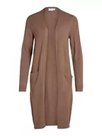 Swetry damskie - Vila Women's VIRIL Long L/S Knit kardigan-NOOS kurtka dzianinowa, Walnut/szczegóły: ciemny melanż, S, Walnut/Szczegóły: ciemny melanż, S - miniaturka - grafika 1