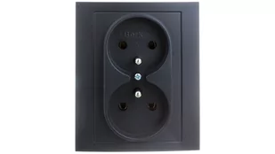 Hager Polo Berker/B.Kwadrat Gniazdo podwójne z/u 16A IP20 antracyt 5361838986 0001-00000-43610 [4350654] - Gniazdka elektryczne - miniaturka - grafika 1