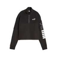 Bluzy damskie - PUMA Damska bluza Power Colorblock z wysokim dekoltem i okrągłym dekoltem - miniaturka - grafika 1