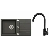 Zlewozmywaki - Alveus GENESIS BY Zlewozmywak GENESIS BY Amaro 9923391KAT Czarny + bateria Kati - miniaturka - grafika 1