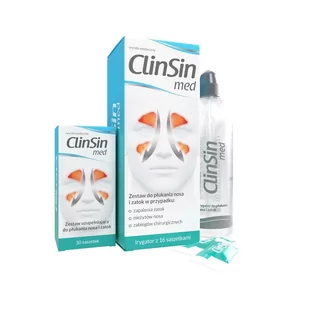 NATUR PRODUKT ClinSin Med zestaw do płukania nosa i zatok irygator + 16 saszetek - Przeziębienie i grypa - miniaturka - grafika 1