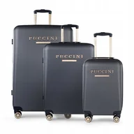 Walizki - PUCCINI Zestaw Komplet WALIZEK Podróżnych ABS Na Kółkach 3w1 ABS017 8 - miniaturka - grafika 1