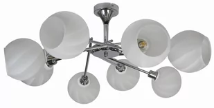 Candellux RAUL LAMPA WISZĄCA 8X40W E14 CHROM KLOSZ BIAŁY - Lampy sufitowe - miniaturka - grafika 1