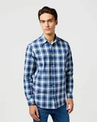 Koszule męskie - MESKA KOSZULA WRANGLER 1 PKT SHIRT NAVY 112362767 - Wrangler - miniaturka - grafika 1