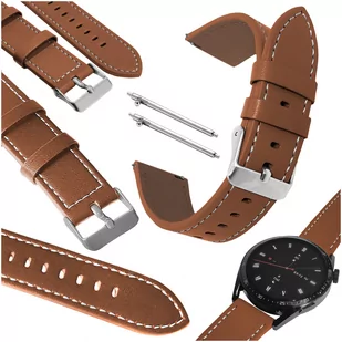 Pasek do Xiaomi Watch S1 Active GPS, brązowa opaska, skórzana, teleskopy - Akcesoria do zegarków - miniaturka - grafika 1
