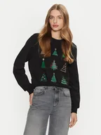 Bluzy damskie - ONLY Bluza Yda Xmas 15270956 Czarny Regular Fit - miniaturka - grafika 1