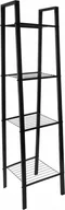 Regały - AWD Interior Regał metalowy czarny 148x37,2x34,5cm 4 półki stal malowana - miniaturka - grafika 1