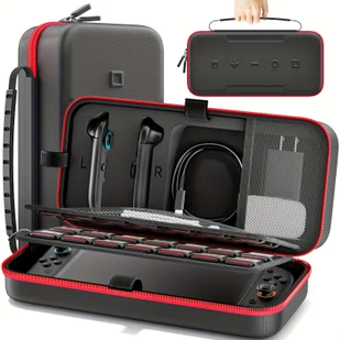 TEMU Torba do przechowywania z uchwytem, wielofunkcyjny uchwyt na ładowarkę, antyprzeciążeniowa etui kompatybilna z oryginalną konsolą NS/OLED i - Akcesoria do Nintendo - miniaturka - grafika 1