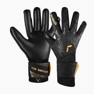 Rękawice bramkarskie Reusch Pure Contact Infinity black/gold/black - Piłka nożna - miniaturka - grafika 1