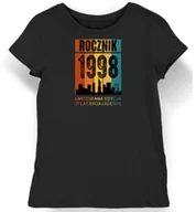 Koszulki i topy damskie - Koszulka damska czarna 1998 urodziny 27 lat prezent XS - miniaturka - grafika 1