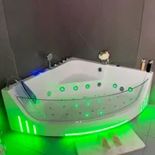 Wanny z hydromasażem - Wanna narożna z hydromasażem Aquaholm PREMIUM LINE A9011 150cm x 150cm x 58cm BLUETOOTH, PODGRZEWACZ WODY, USB, PILOT - miniaturka - grafika 1