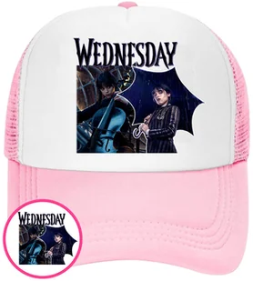 CZAPKA Z DASZKIEM WEDNESDAY DLA DZIECI LATO RÓŻOWA BEJSBOLÓWKA - Czapki i chusty sportowe męskie - miniaturka - grafika 1